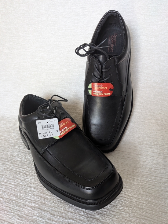 Dexter Other - Dexter Comfort Men's Black Leather Memory Foam Lace-Up Shoes Size 11W